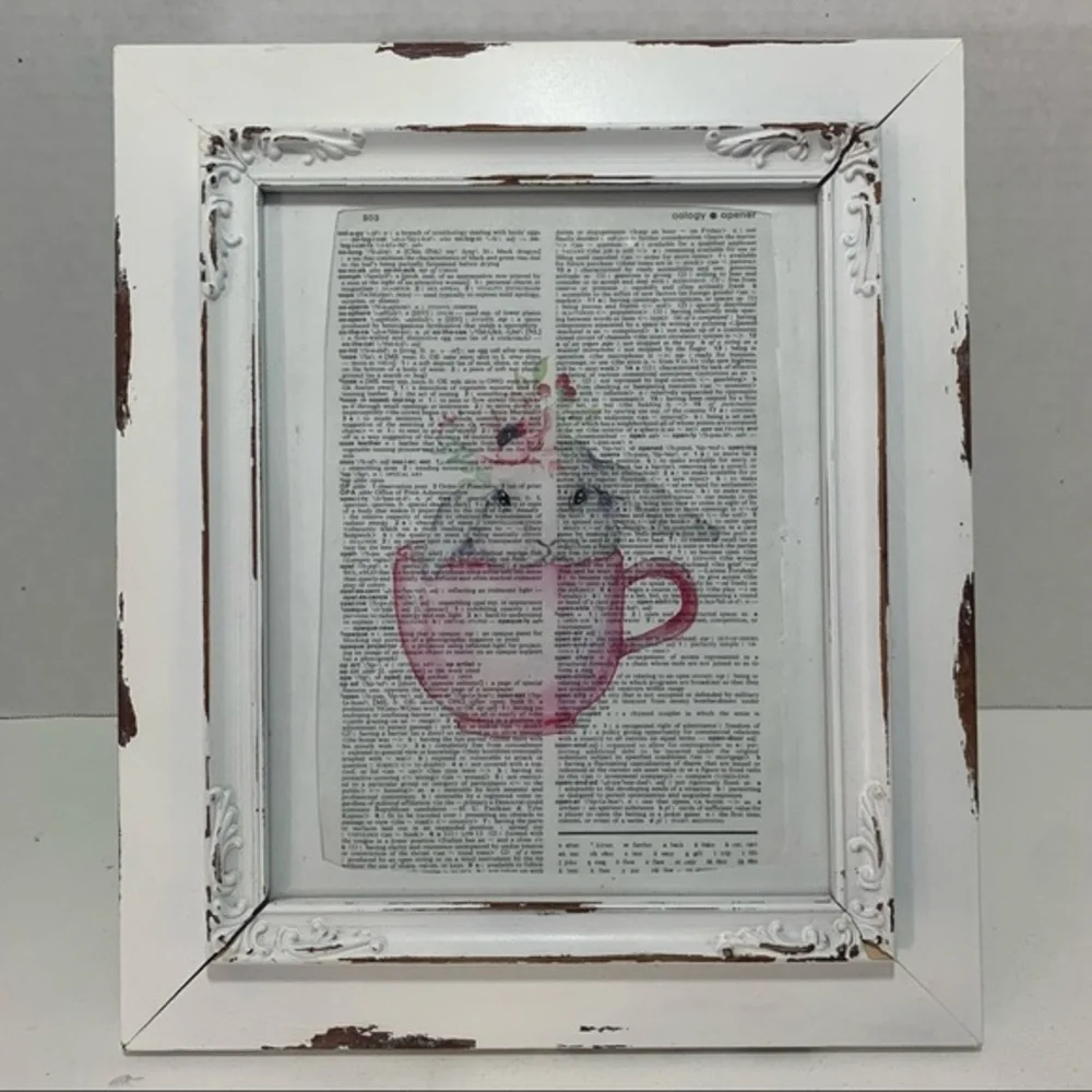 Dictionary Art Print Bunny Rabbit in Teacup Tea Cup Easter, Vintage Art Print